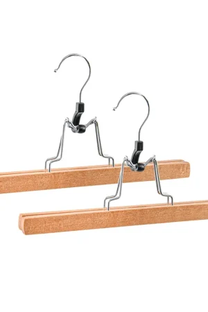 2 cintres pour jupe et pantalon en bois Promotion Saisonnière